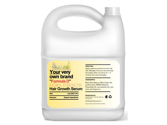 Private Label Extra Strength Hair Growth Oil Start Your Own Business Makes 64 -2 oz Bottles Per Gallon Hair Restoration, Hair Treatment
