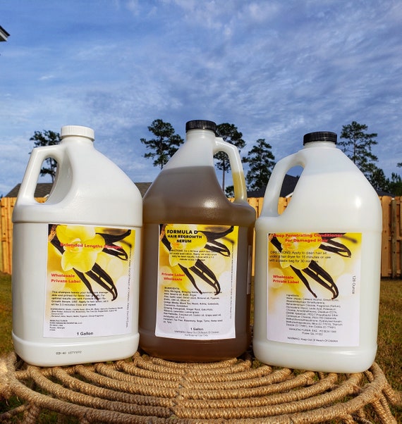 Wholesale -Private Label 6 Piece Business Gallon Size 2 Serum, 2 Shampoo, 2 Conditioner Natural Hair Care Products Your Own Product Line