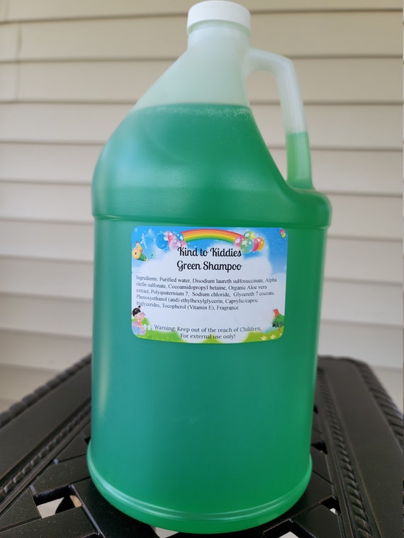 Gallon Kids Tear Free Shampoo Private Label- Wholesale-White label- Green Bubble Gum Scent Start Your Own Kids Line