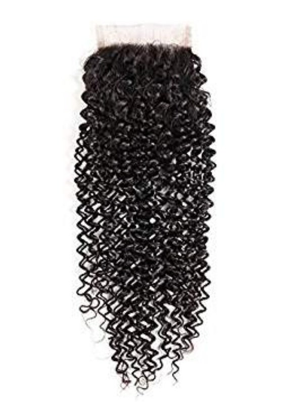 Curly Lace Closure- 4x4 -Human Hair Butter Soft Long Lasting- With Baby Hair- No Tangling