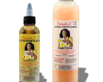 Hair Regrowth Oil Serum  Shampoo Set - DHT Blocker for Hair Loss Treatment, Natural Hair Growth with Black Castor Oil for Men & Women