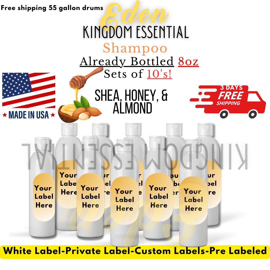 Prefilled 8oz 10/100x Moisturize Honey Almond Shea Shampoo 1 Gallon -Private Label Hair Care Bulk Shea Butter Shampoo for Hair Moisturizing
