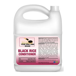 Black Rice Conditioner Gallon - Wholesale Private Label Hair Care! Makes 16 Jars (8oz Each). Natural Hair Supply for Bulk Hair Conditioner