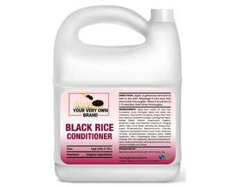 Black Rice Conditioner Gallon - Wholesale Private Label Hair Care! Makes 16 Jars (8oz Each). Natural Hair Supply for Bulk Hair Conditioner