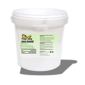 Wholesale Hair Butter - Bulk Moisturizing Growth Cream! Private Label Hair Care Business Starter Kit - Gallon Size Makes 16 Jars (8oz Each)
