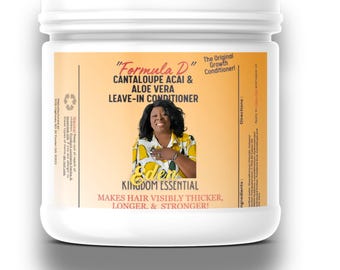 Cantaloupe Acai Aloe Vera Leave-in Conditioner - Private Label Natural Hair Care for Healthy Hair Growth - Bulk Moisturizing Hair Cream