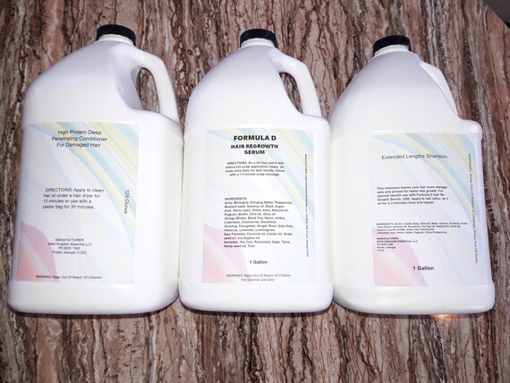 Wholesale -Private Label 6 Piece Business Gallon Size 2 Serum, 2 Shampoo, 2 Conditioner Natural Hair Care Products Your Own Product Line