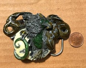 Bergamot Tanside belt buckle England 1992 Dragon. Very good condition TAN 527. Size 85x60 mm