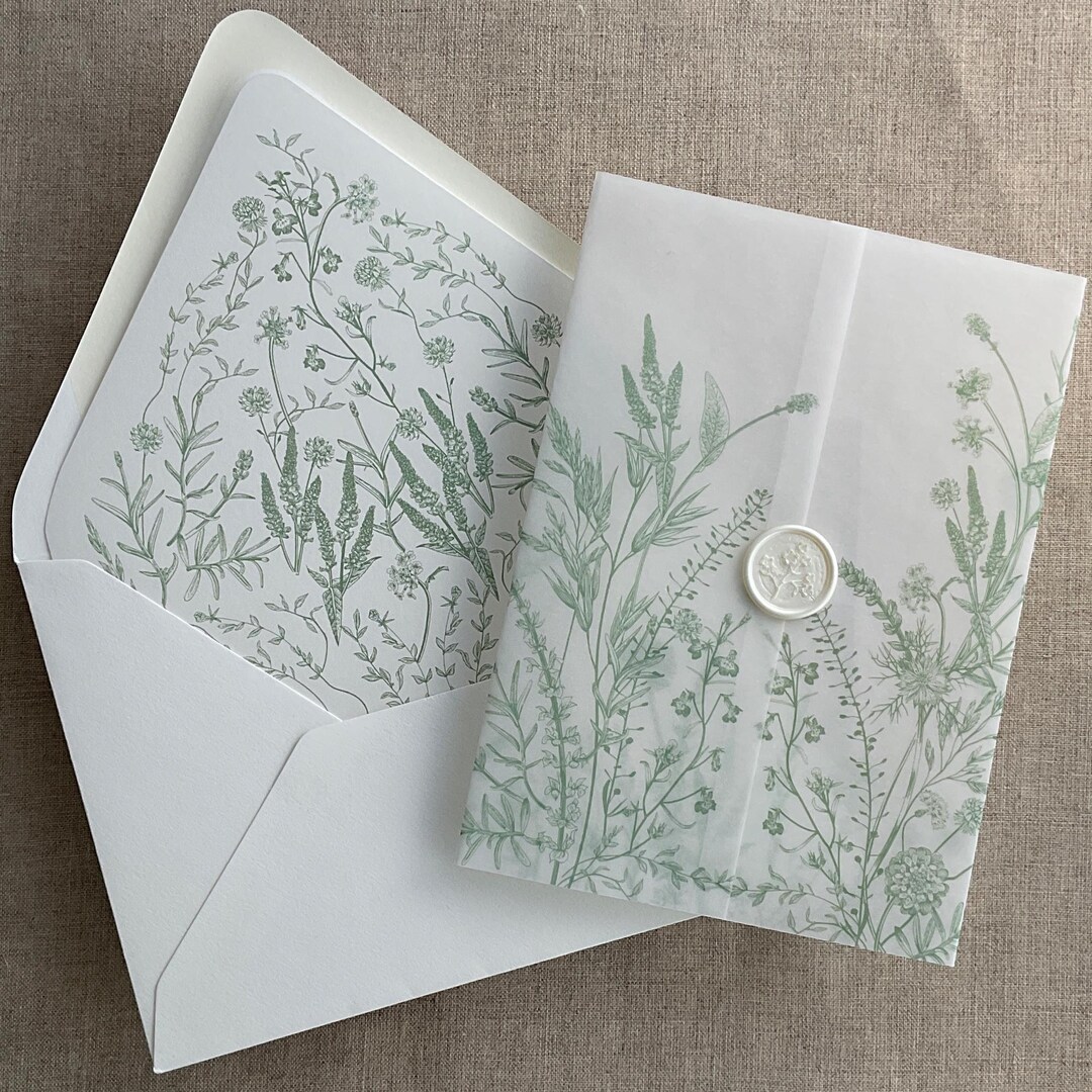VWB13 Printed Vellum Wraps + Envelope Liners - English Botanical Garden ...