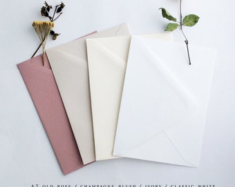 A7 Euro flap envelopes BLANK pre-printed address not included - multiple color - fit to 5x7 inches card