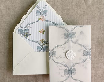 genie floral bows printed for 5x7 card unique vellum wraps