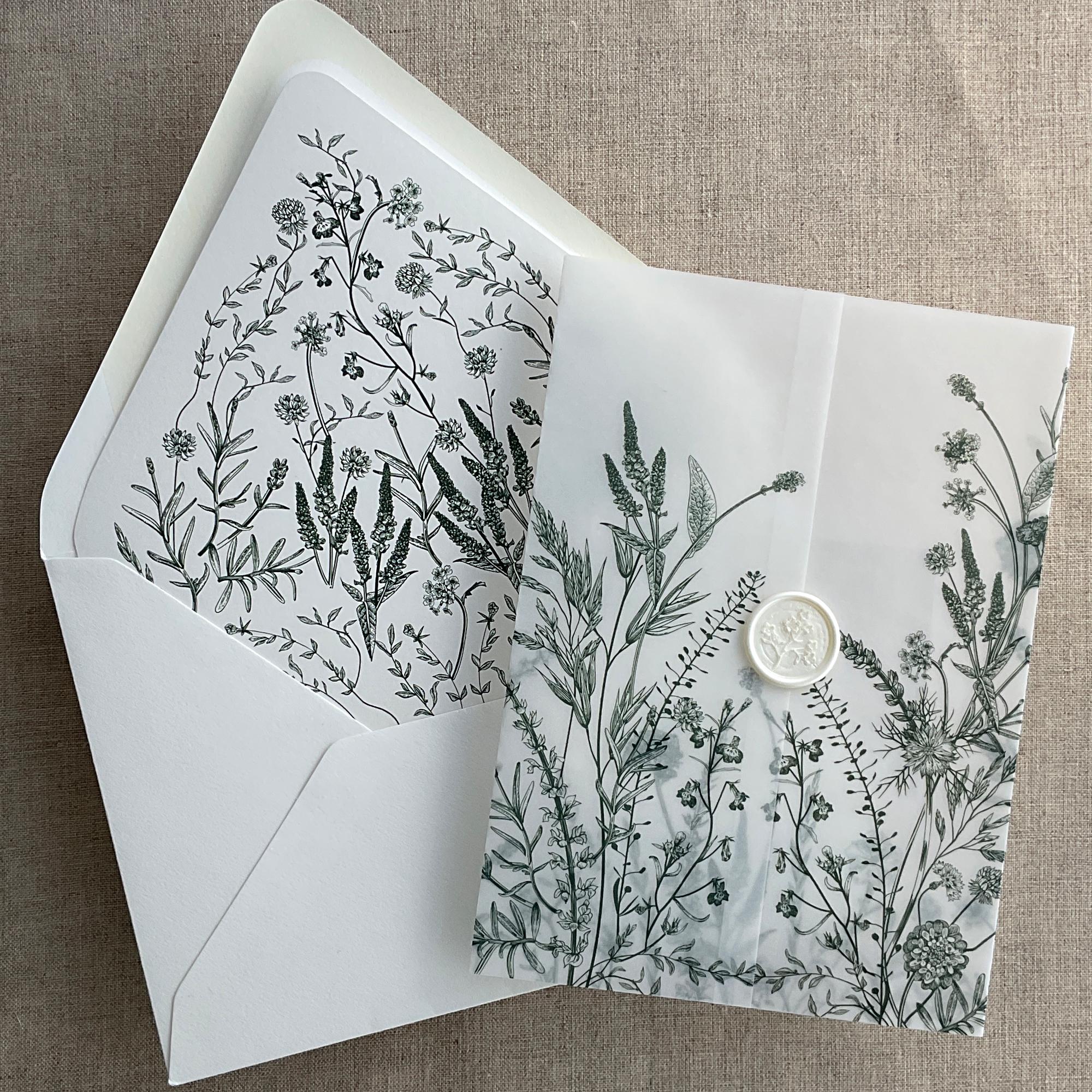 VWB13 Printed Vellum Wraps + Envelope Liners - English Botanical Garden ...