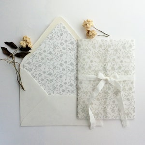 VWB15 Printed vellum wraps + envelope liners + A7 envelopes (optional) - Queen's cottage floral
