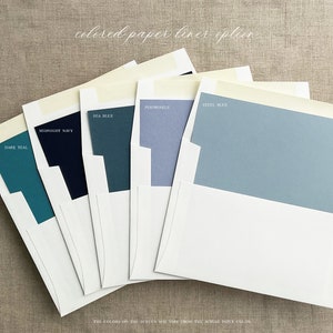 Blank solid matte colored paper envelope liner for A7 square flap envelope - optional A7 envelope -