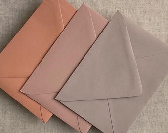 A7 Euro Flap Envelopes for 5x7 (A7) Card Fit, autumn  colors - blank PACK of 10