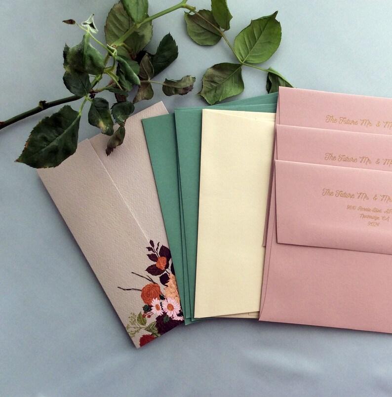 A2 Colored Envelopes for All in One Wedding Invitations Etsy