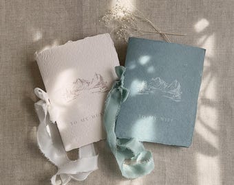Mountain Forest Wedding Vow Book: Handmade Cotton Paper, Deckled Edge