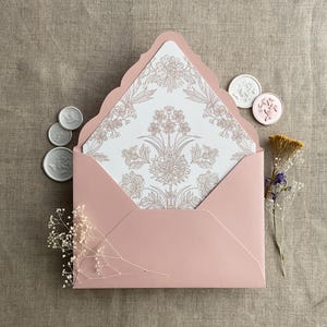 Venetian Floral lace printed envelope liner for A7 euro flap envelope - Envelope is not included -