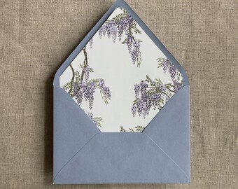 Wisteria floral envelope liner for A7 envelope