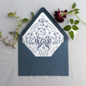 English botanical garden wild floral printed envelope liner for A7 envelope