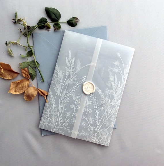 ADD ON Blank or Printed Translucent Vellum Wraps for Wedding 