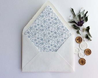 Queen's cottage floral printed envelope liner for A7 euro flap envelope