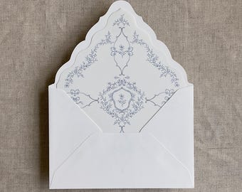 grace floral laser cut liner for A7 euro flap envelope : PACK of 10