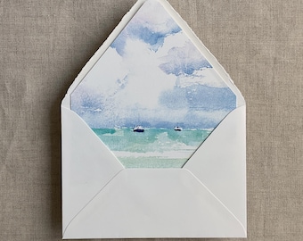 Kai Seaside seascape Envelope Liner for A7 envelope