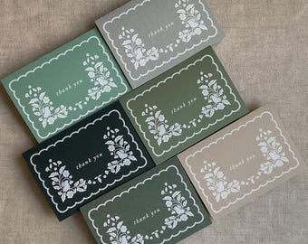 Woodland Thank You cards Note cards Top fold cards A1 3.5x4.875 inches matching envelopes include -SETS of 6 - assorted color
