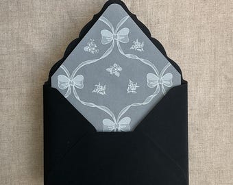 Genie white floral bows envelope liner correspond to A7 euro flap envelope