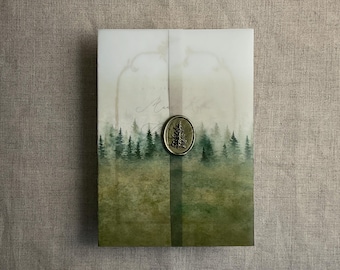 Papel vitela con efecto degradado rústico para invitaciones de boda de 5x7 pulgadas.