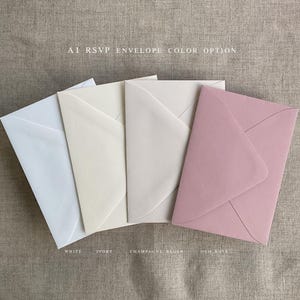 A1 Euro flap envelopes BLANK no printed address not included - multiple color matte finish - fit to A1 RSVP cards