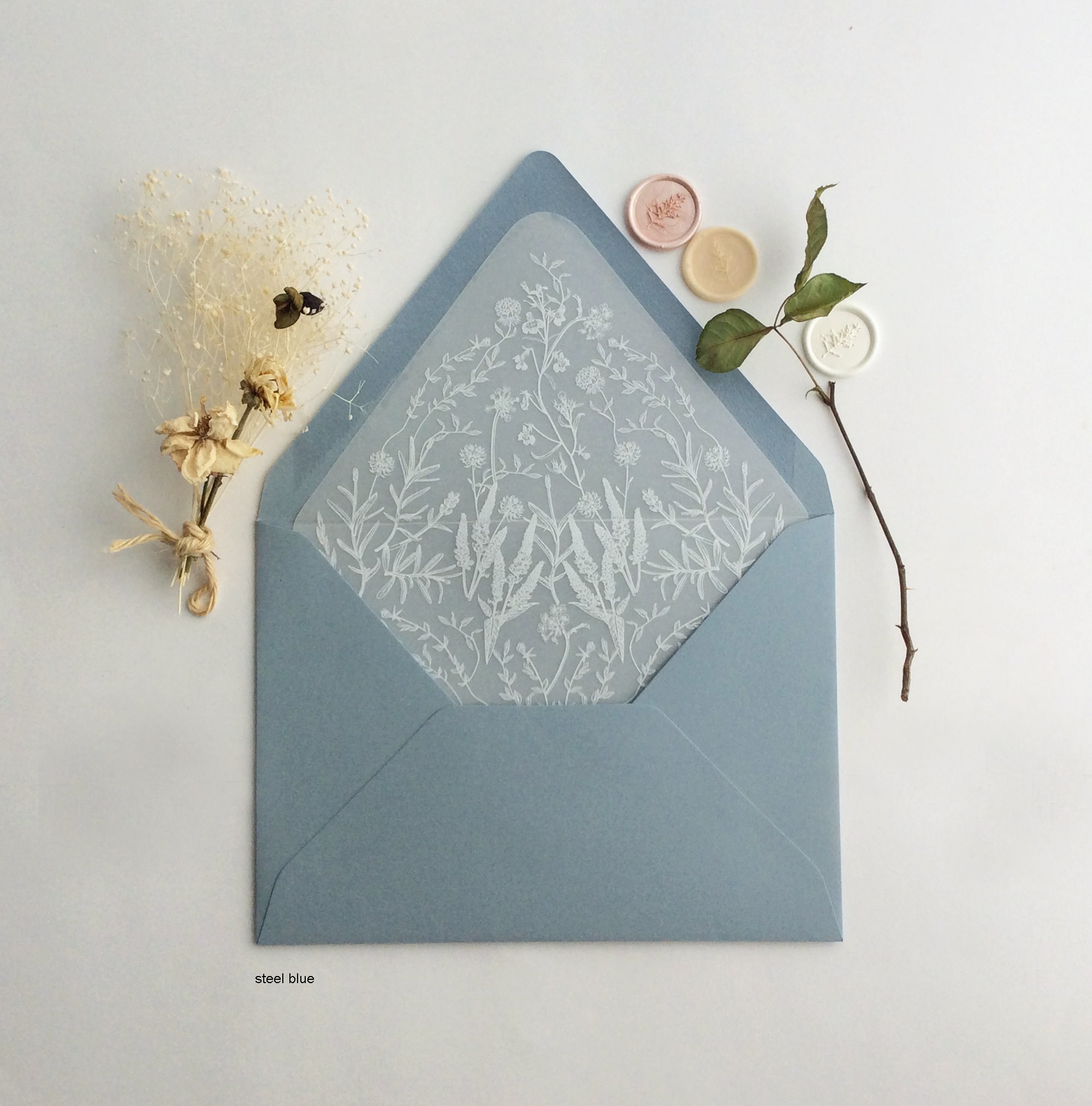 Wedding Envelope Liners Botanical Envelope Liner Black and Blush Floral Envelope  Liner Printed Liners 