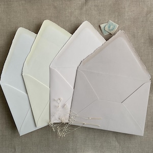 Enveloppes A7 en papier coton avec rabat sur les bords - correspondent à une carte de 5 x 7 pouces