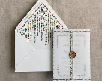 Still bloom floral A7 Envelope Liner: euro flap and square flap