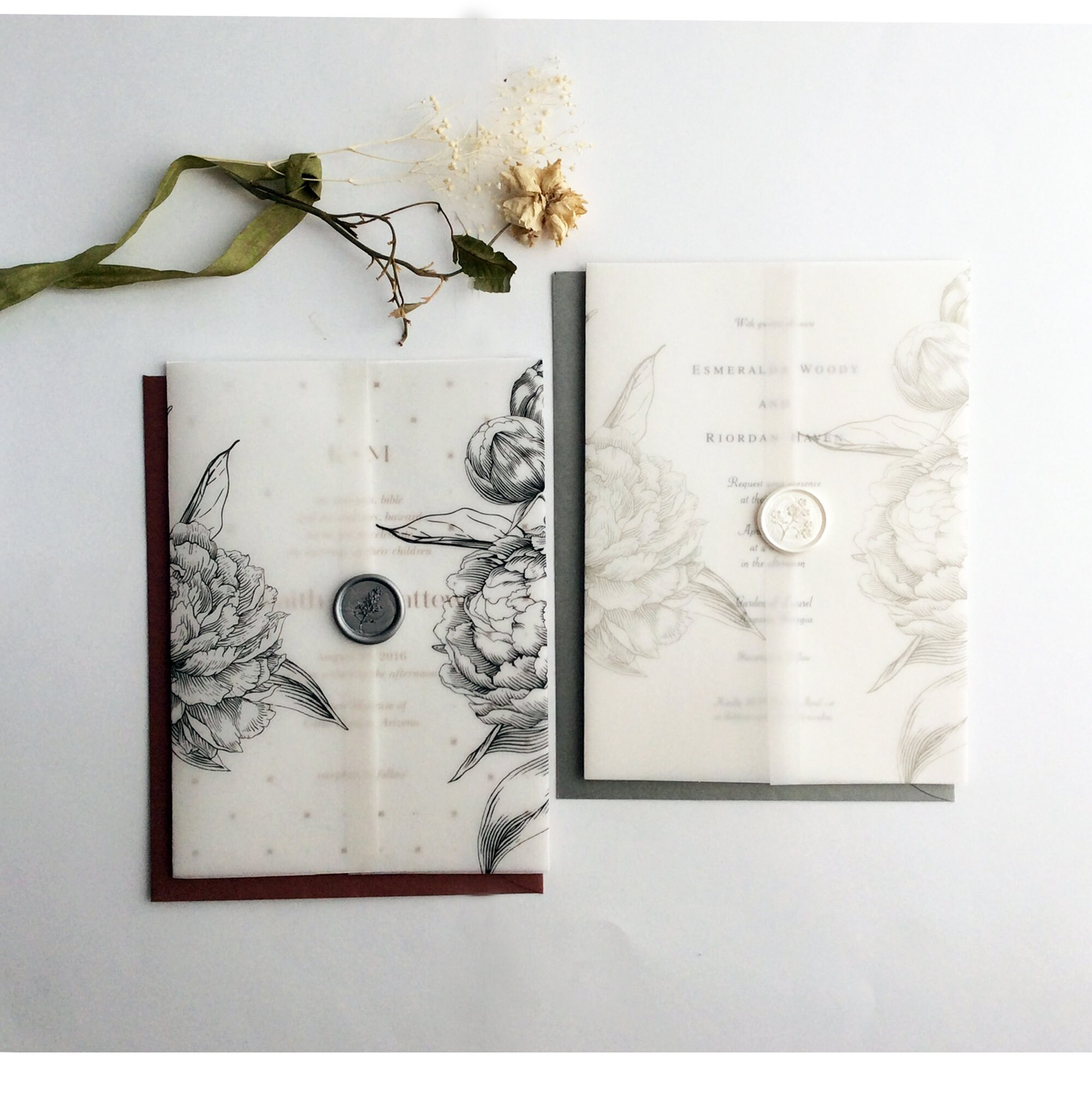 Paper & Party Supplies Paper For A7 5 x 7 Invitations A7 Peony Vellum