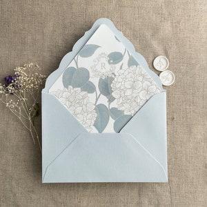Blue Hydrangea Envelope Liner: A7 Euro Flap, Initial Option