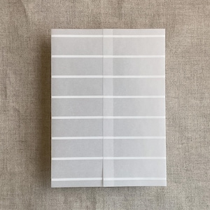 V122 Rayures imprimées à l'encre blanche, vélin blanc translucide pour carte de 5 x 7 pouces