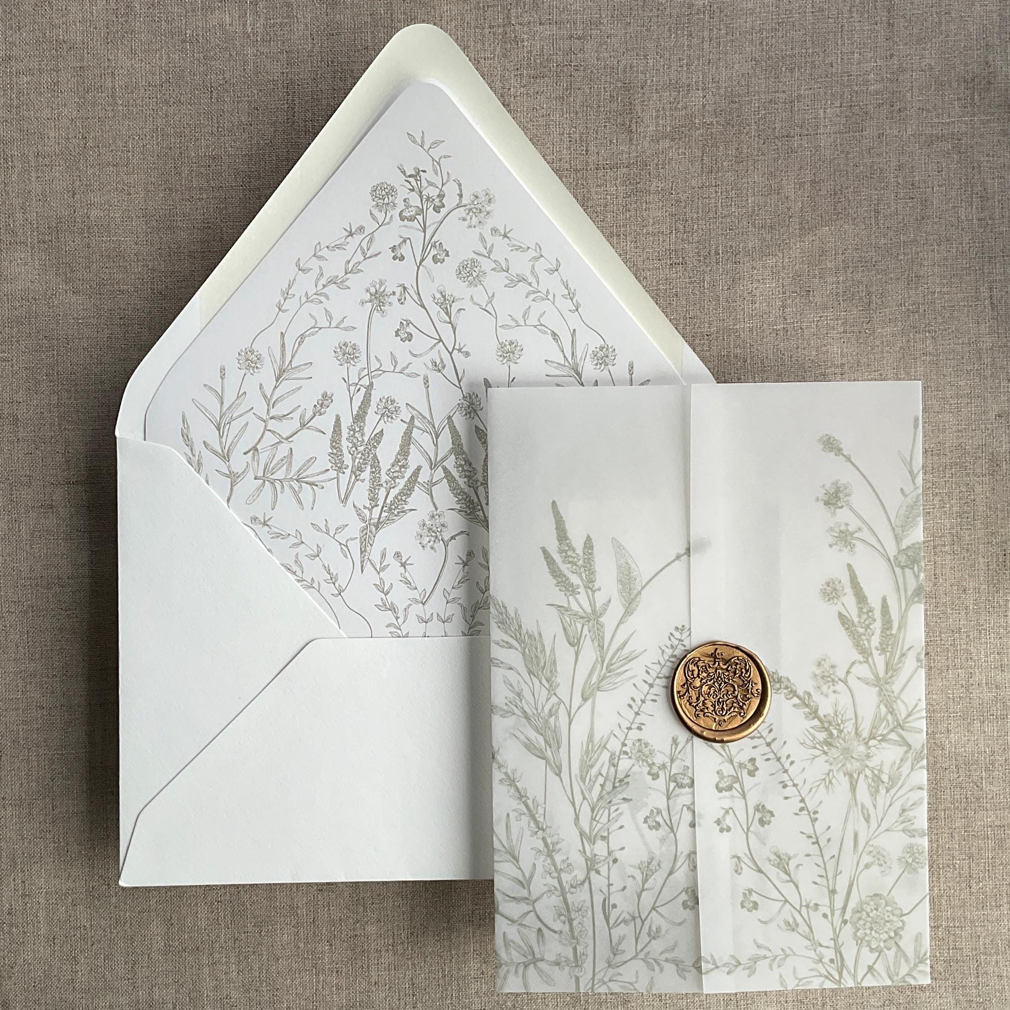 VWB13 Printed Vellum Wraps + Envelope Liners - English Botanical Garden ...