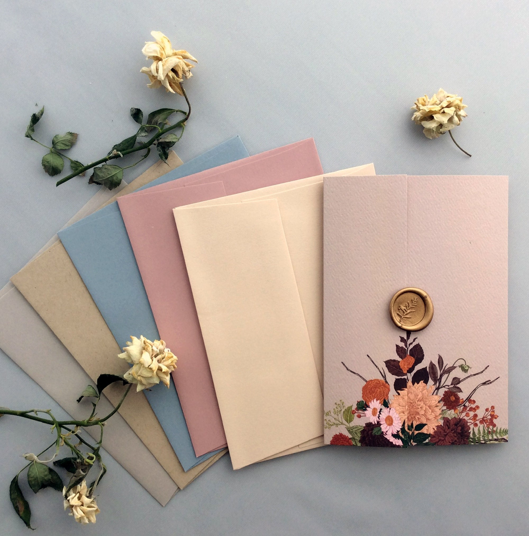 A2 Colored Envelopes for All in One Wedding Invitations Etsy