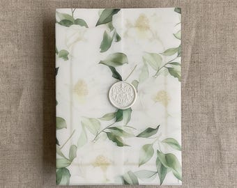 Rosalie floral vellum wrap for 5x7 card Invitation