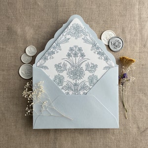 Venetian Floral lace printed envelope liner for A7 euro flap envelope