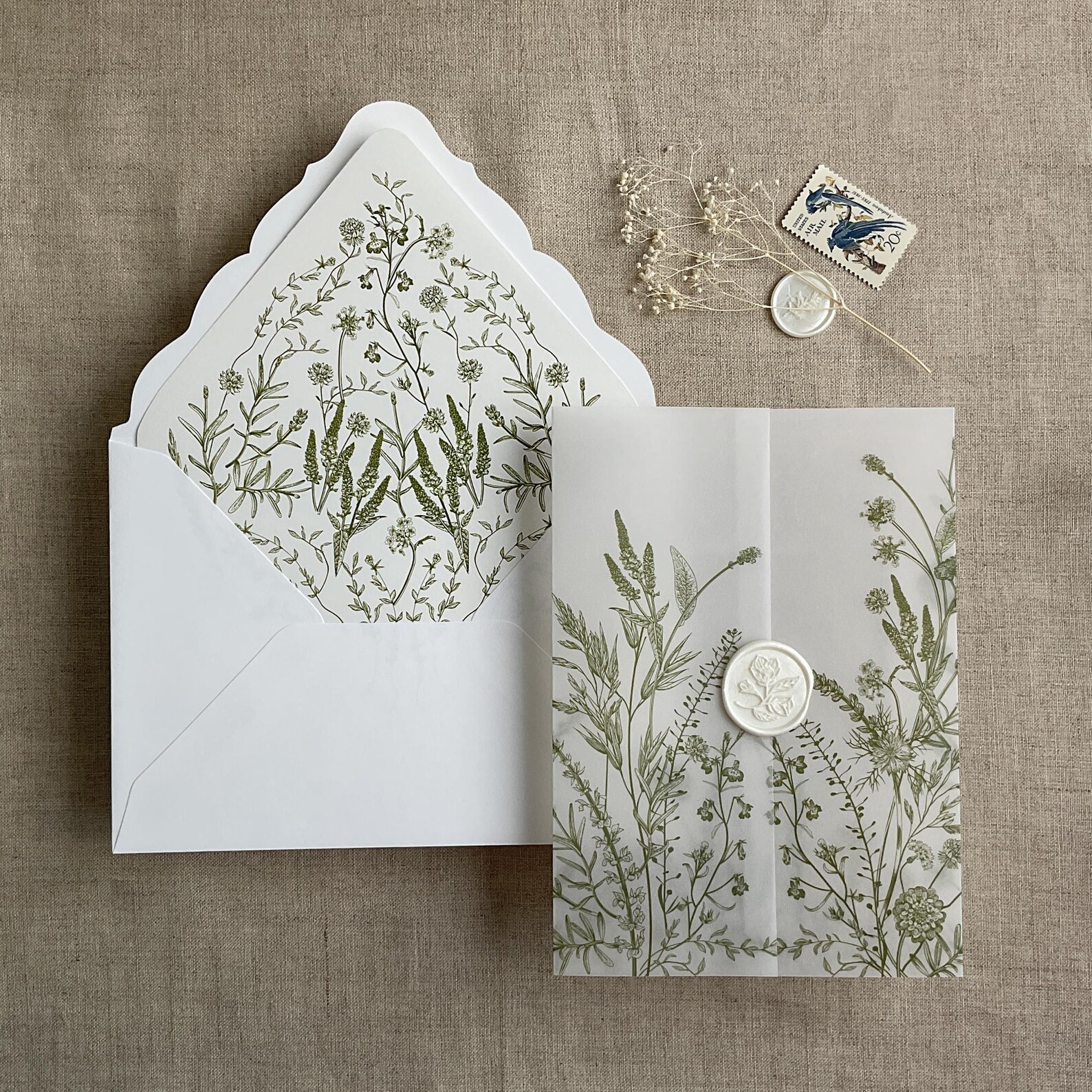 VWB13 Printed Vellum Wraps + Envelope Liners - English Botanical Garden ...