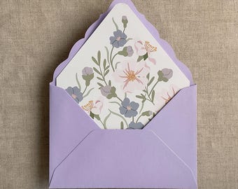Seoa floral printed envelope liner for A7 euro flap envelope
