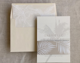 Palm leaf Belly Band for 5x7 Card - 2 inch wide white printing - pack of 10