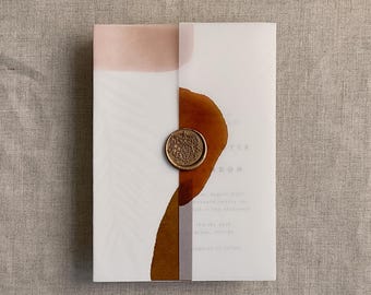 Papel vitela minimalista Audrey para invitaciones de boda de 5x7 pulgadas.