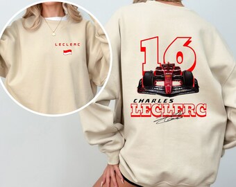 Charles Leclerc Formula One Sweatshirt, F1 Shirt, F1 Two Sides Shirt, Charles Leclerc Shirt, Charles Leclerc F1 Shirt, Charles Leclerc 16