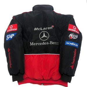 Formula F1 Mercedes-Benz retro track jacket-street style fashionable men's and women's autumn and winter jackets, retro jackets image 3