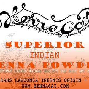 Hennacat&#39;s Cream Henna Powder – 100g Artisan Organic Rajasthani - Sifted 6 Times - Body Art, Hair Dye, Mehndi, Fabric and Leather