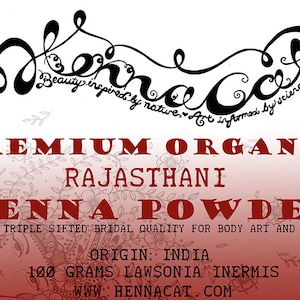 Hennacat Artisan Premium Organic Rajasthani Henna - 100g Body Art Quality Lawsonia Inermis - For Hair, Mehndi, Fabric and Leather (2025)